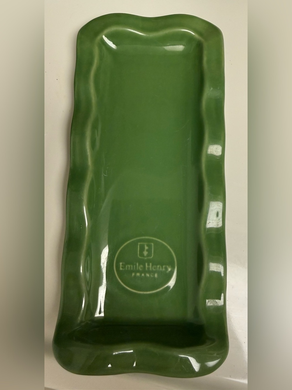 Green Emile Henry spoon rest
